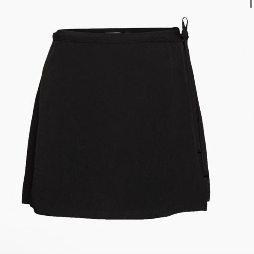 New Sunday Best Dawson  Black Noir Wrap Mini Skirt Sz L
